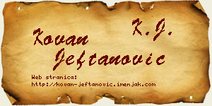 Kovan Jeftanović vizit kartica